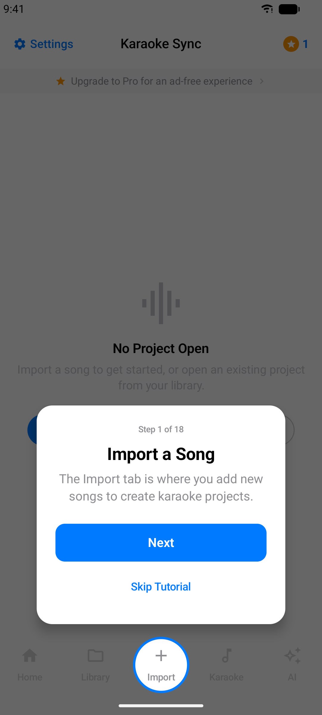 Interactive tutorial highlighting a button with a glowing spotlight