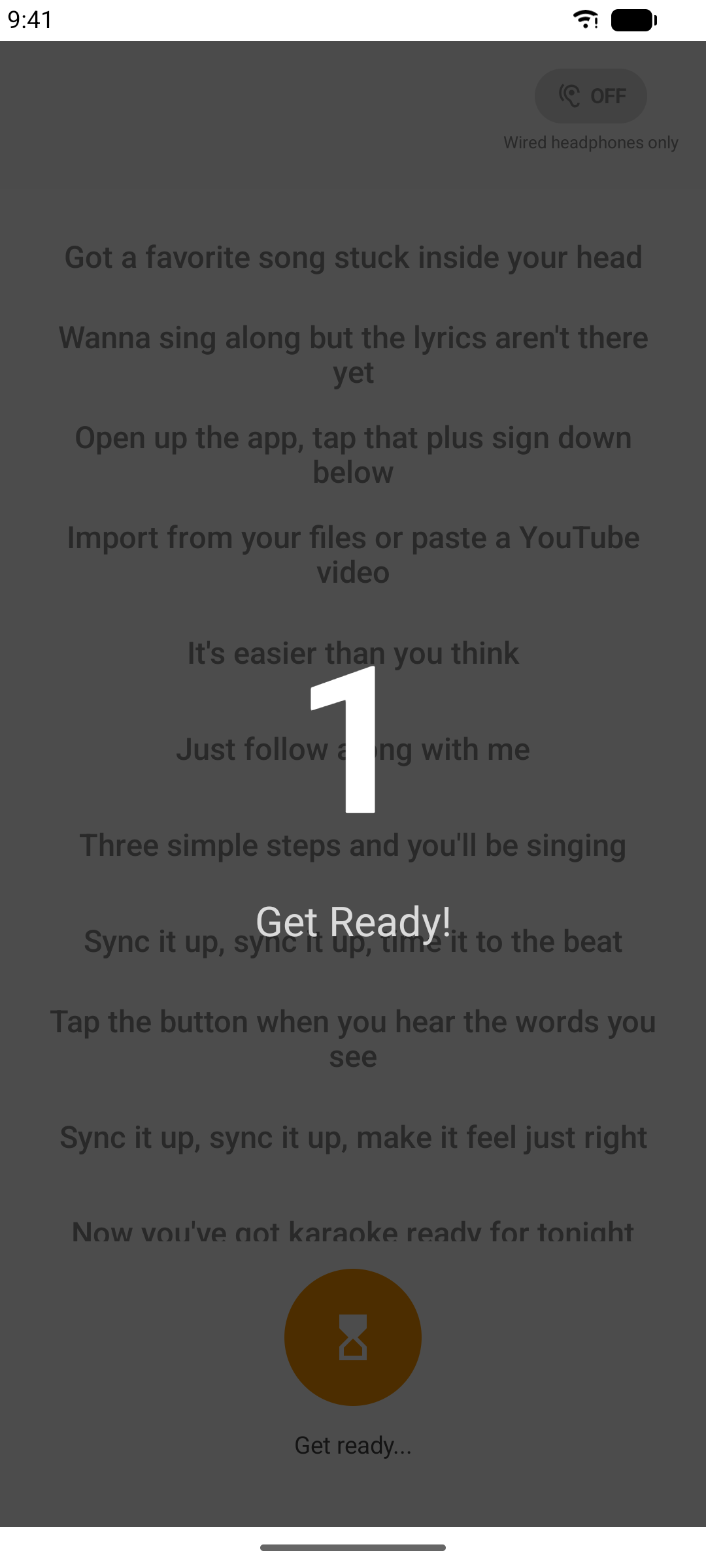 Countdown shown before recording starts