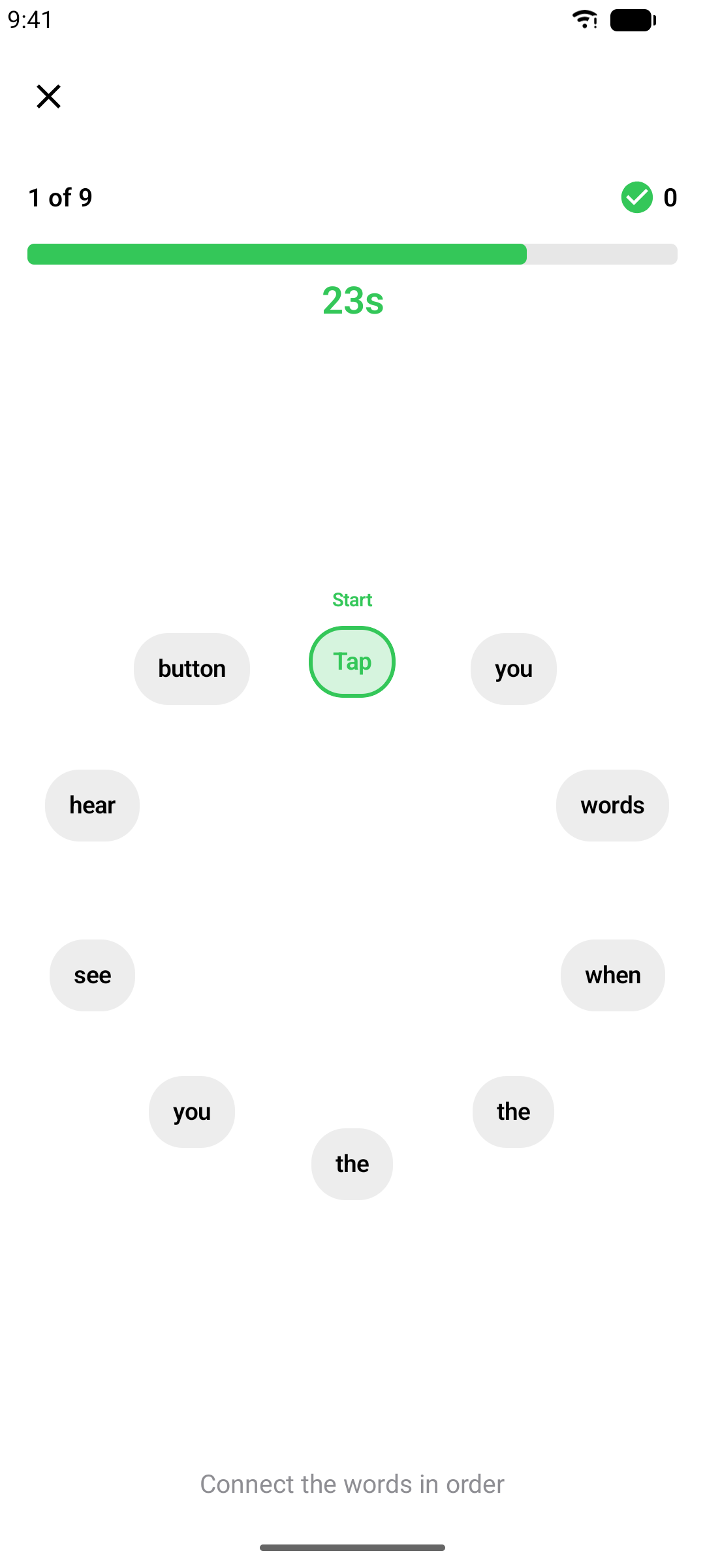 Lyric Order game with shuffled words to reorder