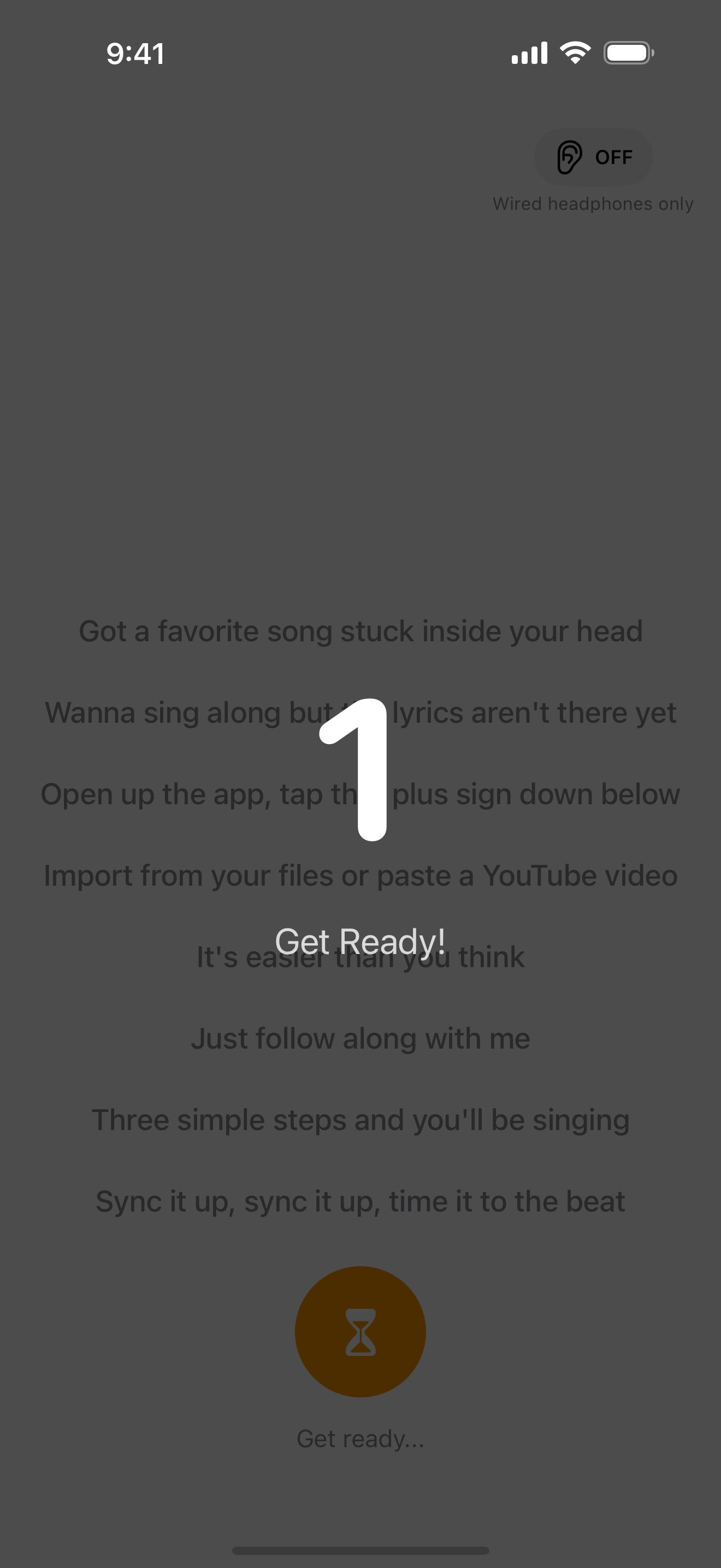 Countdown shown before recording starts